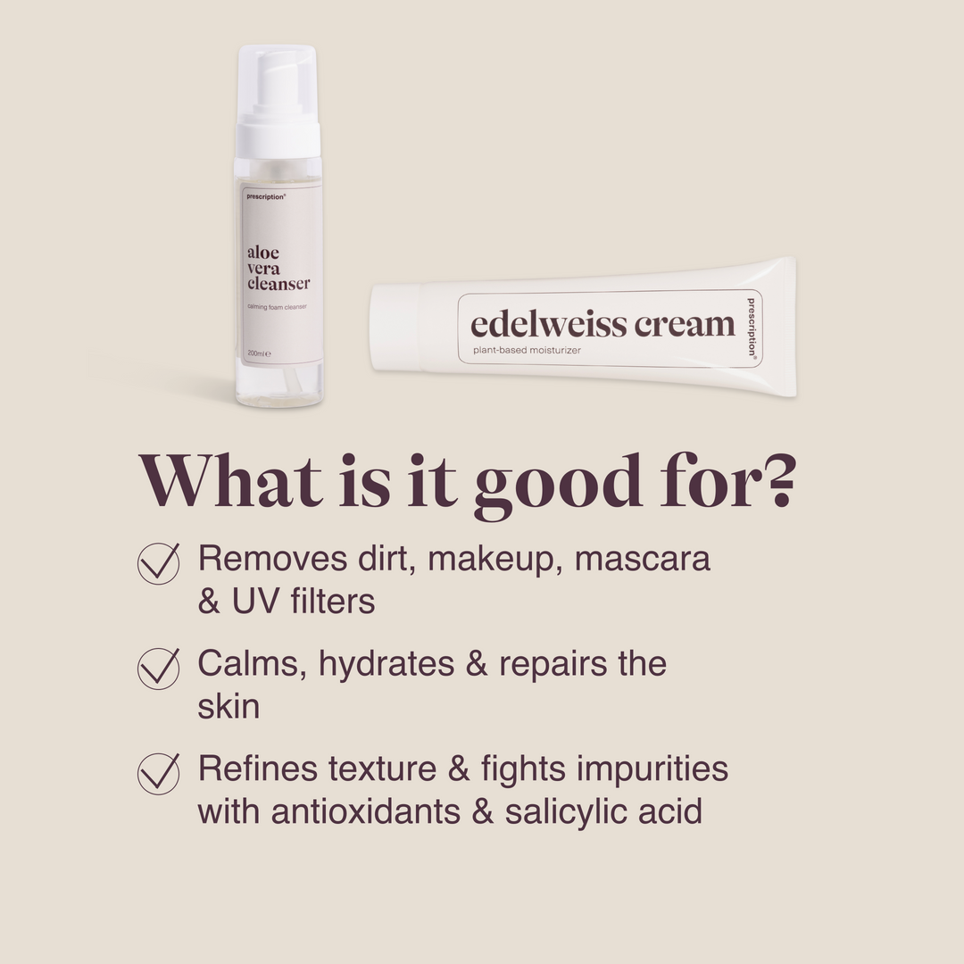 Edelweiss Cream & Aloe Vera Cleanser - skin duo