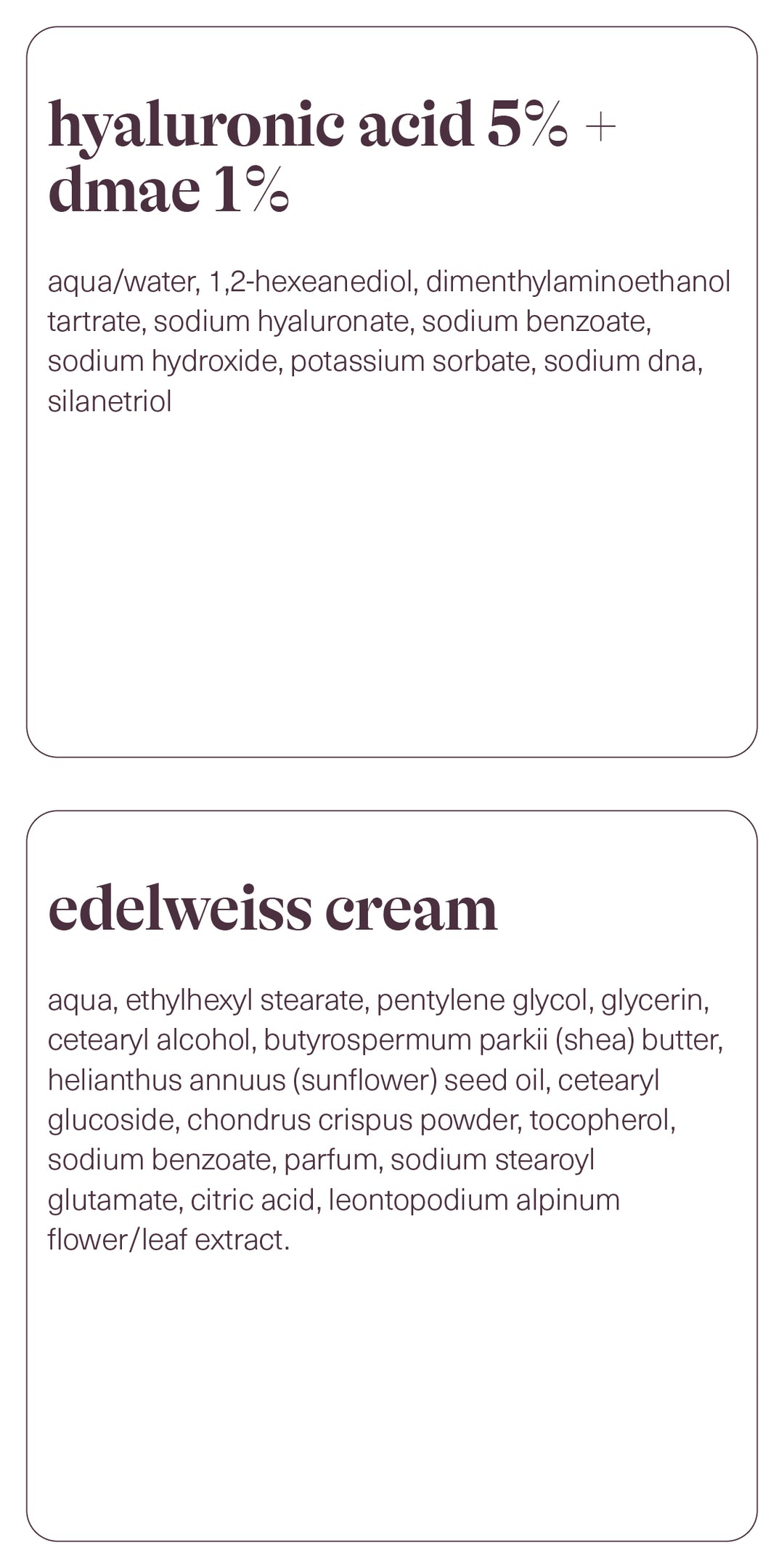 Hyaluronic Acid & Edelweiss Cream - skin duo